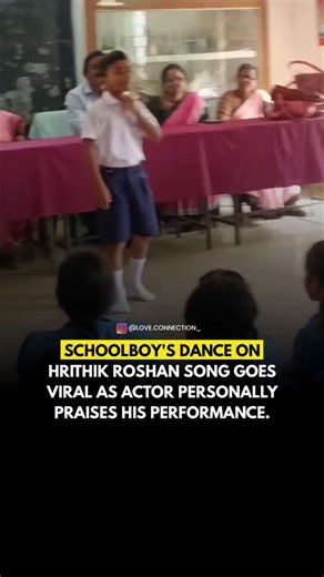LOVE CONNECTION on Instagram: "A young schoolboy has captured the internet’s attention with his energetic dance performance to a popular Hrithik Roshan song. The video, filmed during a school event, shows the student confidently recreating the superstar’s signature moves, earning cheers from the audience and millions of views online. What made the moment even more special was Hrithik Roshan himself noticing the viral clip. The actor praised the boy’s talent and spirit, leaving fans delighted and