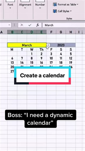 Create a calendar #exceltips #exceltutorial #tutorials #business #fyp | excel