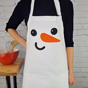 Snowman Winter Face Kitchen Apron Embroidery Baking Apron - Etsy