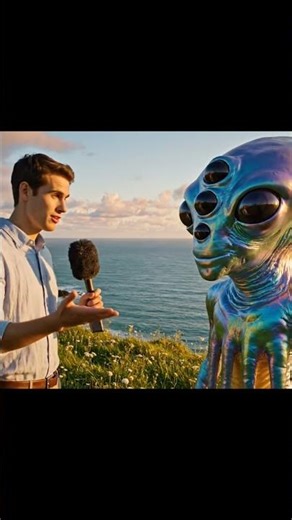 Why land here?Alien: Silence helps us think.Reporter #alien #viral