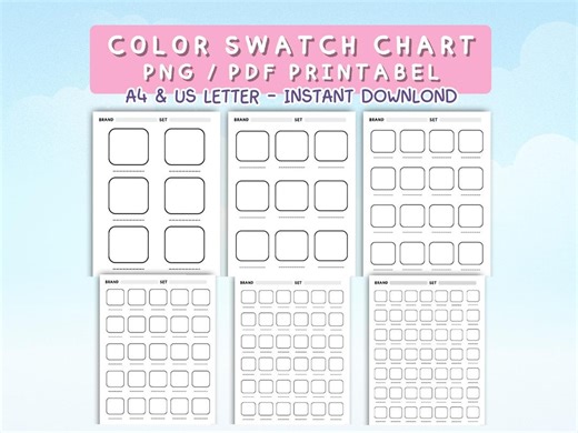 Color Swatch Chart Printable | Marker Color Tracker (PDF & PNG) - Etsy