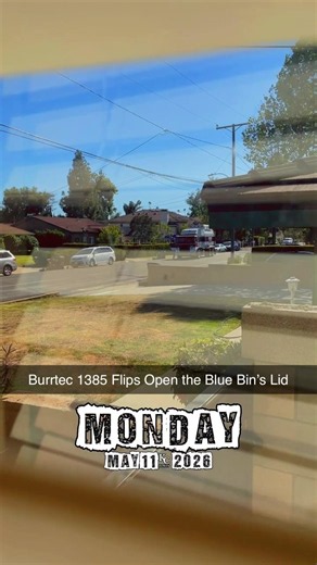 Burrtec 1385 Flips Open the Blue Bin’s Lid