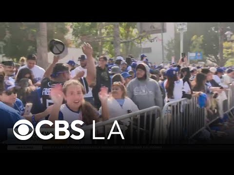 Fans react as World Series Champion Dodgers take victory lap through streets of downtown LA