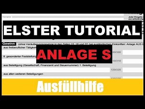 Anlage S (Selbstständige) | Steuererklärung selber machen | ELSTER Tutorial | Erklärung