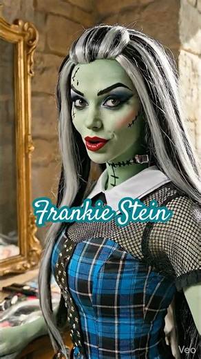 Monster High Frankie Stein makyajı yaptım. yakışmış mı? #frankiestein #cosplay
