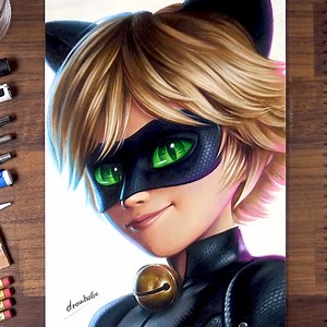 338K views · 20K reactions | Colored pencils drawing of 'Cat Noir / Black Cat (Adrien Agreste)', from the movie 'Miraculous: Tales of Ladybug & Cat Noir'. - Colored pencil : Prismacolor, Derwent Lightfast, Caran d'Ache Luminance - Paper : Derwent Lightfast Paper ○ Youtube - https://www.youtube.com/c/drawholic_com ○ Instagram - https://www.instagram.com/drawholic.page #Ladybug #BlackCat #CatNoir | 드로우홀릭 drawholic | Facebook