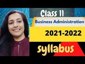 business administration class 11 / cbse commerce syllabus