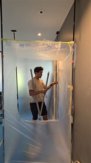 How i setup ny Zipwall Spray Booth. As 1 person i have to find a system that is efficient for my 5 Day process,this is it. @zipwall_llc | The Painter