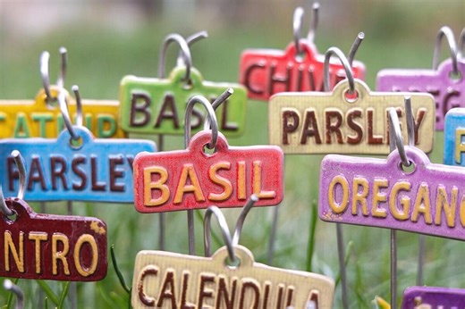 Handmade Ceramic Herb Garden Markers – Frostproof Plant Labels for Basil, Mint, Rosemary & More | Stoneware Herb Stakes - Etsy