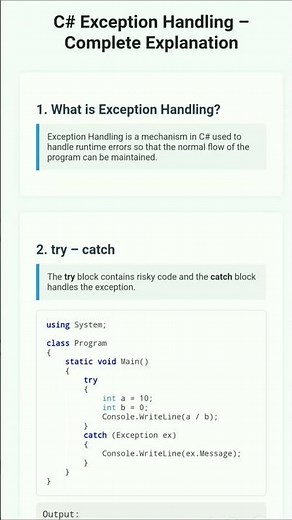 Every C# Developer Must Know This Exception Handling 🚨 | c sharp exception handling | Viral short