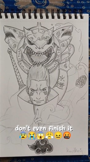 Art Challenge:Kisame Hoshigaki Drawing Reveal!🦈✍️ #naruto #kisamehoshigaki #art #anime #shorts