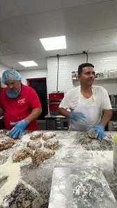 I got Danny helping me make our old school biscotti recipe. We've been doing it like this for years
