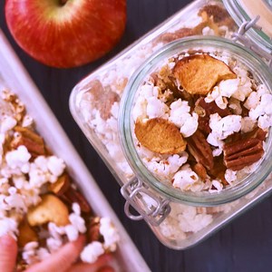 22K views · 33 reactions | This healthy cinnamon popcorn recipe tosses dried apples, pecans, and air popped popcorn in a light cinnamon sauce, for an irresistible snack mix. Dairy Free & Vegan too! https://eatingrichly.com/healthy-cinnamon-popcorn-recipe-apples-pecans/ | Eating Richly | Facebook