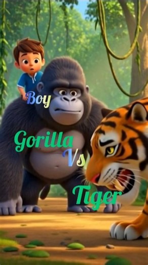 Gorilla vs tiger fight #short#
