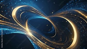 Blue texture animation with elegant sparkle effect and infinity icon, 4K resolution