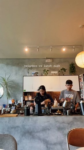 tuesday lunch rush! got 16 drinks in one order — keri ah! slow coffee, slow life ta gyapon 😗 ngape ta niyo! brewing ‘til 9p at atria and 7p at @kommunetiger 👋🏽 #SlowCoffeeSlowLife | Neighbor Coffee