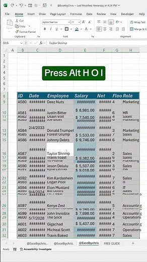 🤯Excel Me Data Ko Proper Fit Kaise Kare? 📊 | Auto Adjust Trick #kge #viral #shorts #trending #excel