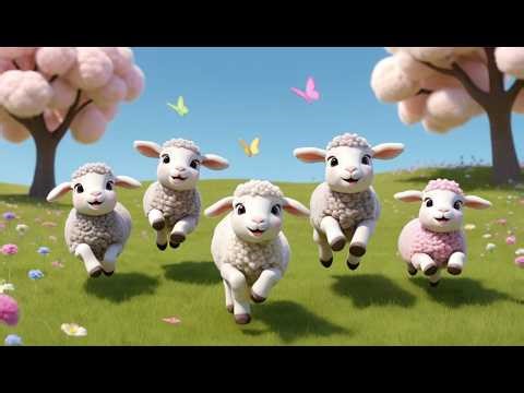 Vijf Kleine Lammetjes Spring Spring Spring | Vrolijk Kinderliedje & Tellen