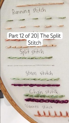 Split Stitch Tutorial | Part 12 of 20 Basic Embroidery Stitches | Hand Embroidery Tutorial
