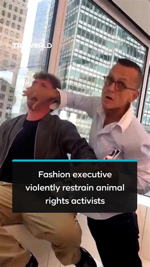 Fashion executiveviolently restrains animal rights activists