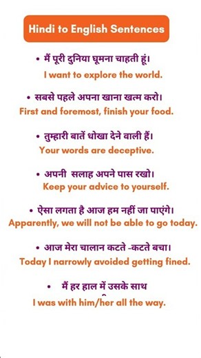 Improve your spoken English today/Translate daily Hindi sentences to English easily/ #spokenenglish