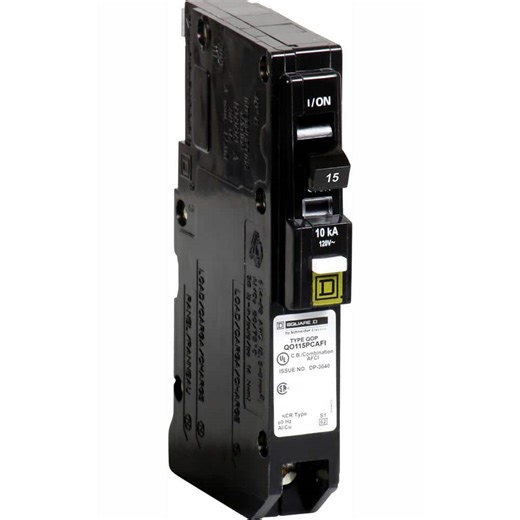 Check The Home Depot's Q&A Before Buying: Square D QO 15-Amp Single-Pole Plug-On Neutral Combination Arc Fault Circuit Breaker (QO115PCAFIC)