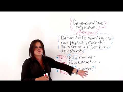 English Grammar: Demonstrative Adjectives