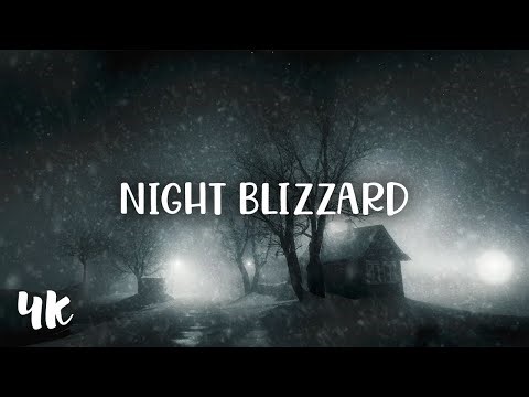 4K Snowy Village at Night | Monochrome Blizzard & Soundscape for Sleep, Relaxation & Winter Mood
