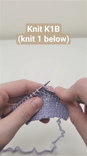 How to knit K1b (knit 1 below)