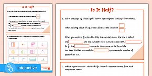 Interactive PDF: White Rose Maths Supporting Year 3: Spring Block 5 Fractions: Recognise a Half (Year 2 Revision)