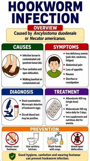 Hookworm Infection | Causes, Symptoms, Diagnosis, Treatment & Prevention