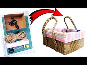 How to Make an Organizer Basket | DIY Storage box with Rope & Fabric | Easy Gift Idea