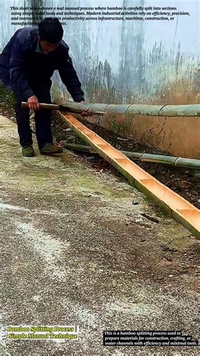 Bamboo Splitting Process | Simple Manual Technique