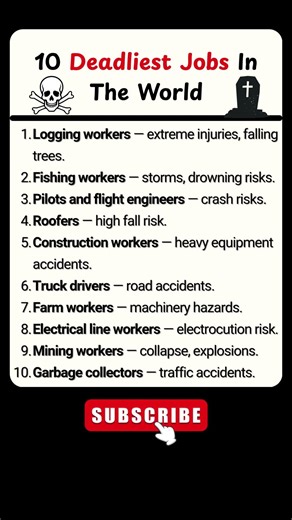 10 Deadliest Jobs In The World ☠️