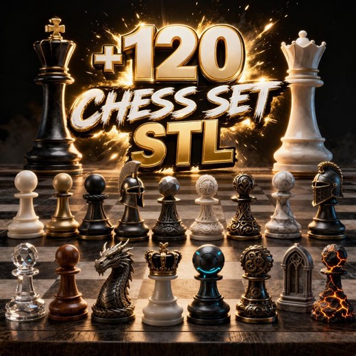 120  Chess Set STL Bundle | 3D Printable Chess Pieces | Unique Chess Models STL Files | Fantasy, Alien, Voronoi, Christmas Chess Set | - Etsy UK
