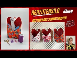 Hängeutensilo in Herzform als Geschenkidee nähen ❤️