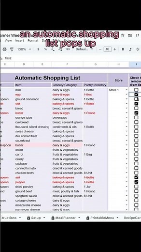 Plan Your Weekly Meals in Minutes | Meal Planner Spreadsheet