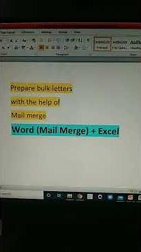 Mail Merge with Excel (Prepare bulk letters in one shot) #exam #computer #windows #ssc #tricks