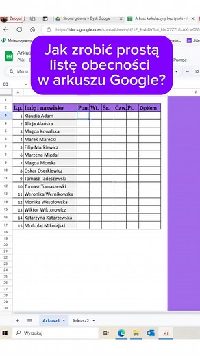 25K views · 1.9K reactions | Jak zrobić listę obecności w Google...