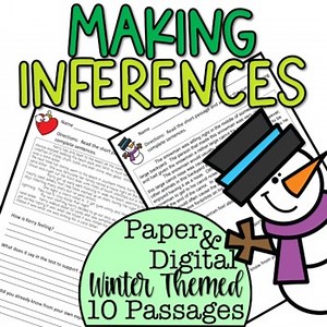 Inferencing Passages Winter Themed Paper and Digital