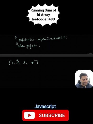 LeetCode 1480 Running Sum | Easy Explanation + #javascript #codeprep #arrayelements #coding