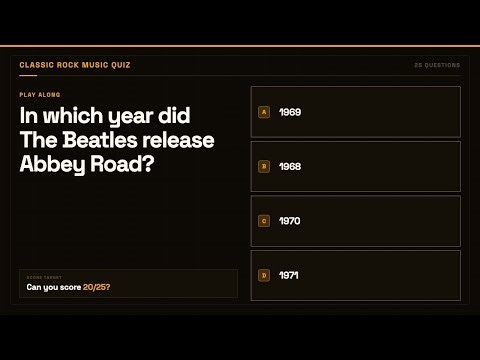 Classic Rock Music Quiz | 25 Questions