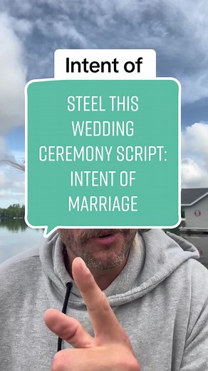 Steel this wedding script. Do you know what an intent of marriage is? I include one in all my wedding scripts. An intent of marriage is the part of the wedding ceremony where you get to define what a good marriage is to you, and then you collectively agree to that definition together. Its a super important step and I highly recommend adding it to your own wedding ceremony, but be sure to make it unique to your relationship and what you believe a good marriage to be. #intentofmarriage #weddingcer