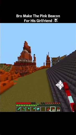 BRO MAKE THE PINK BEACON IN HIS WORKD #minecraft #trending #gaming#shorts
