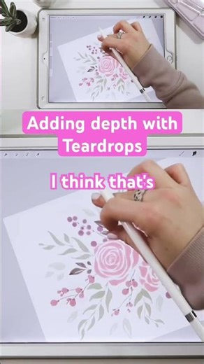 See how teardrops add depth to floral drawings #creativeprocess #flowerdrawing #artshorts