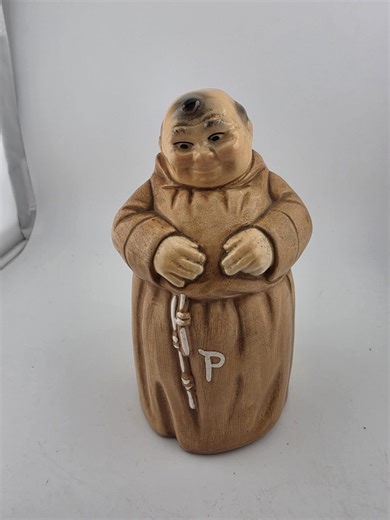 Vintage Monk Figurine Japan Fat Friar Statue Ceramic Religious Decor Pepper Shaker Mid Century Collectible