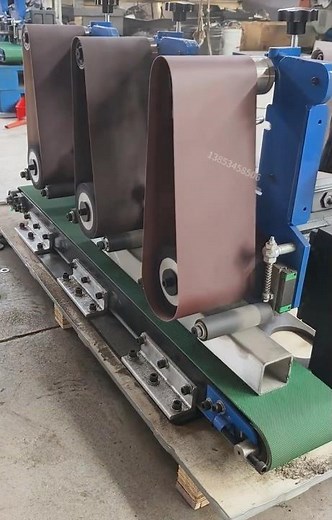 Multi-head belt grinding for perfect metal surface finish ⚙️🔥