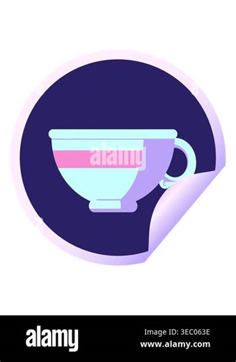 shaking motion animation of coffee cup graphic vector illustration circular sticker Stock Video Footage - Alamy