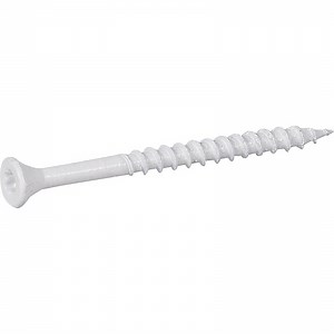 Deck Plus Exterior White Screws, Wood Screws, Steel, Self-Drilling, (#10 x 3"), 1 lb