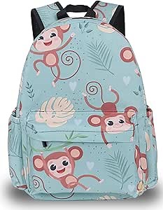 Monkey Backpack girls boys backpack 17 Inch Cartoon School Backpack